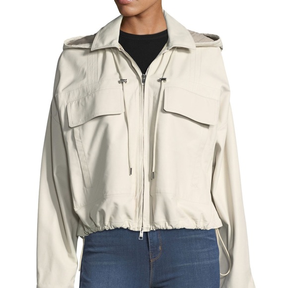 Theory • NWT Hooded Cropped Anorak Napa Leather Jacket - Picture 9 of 11